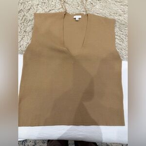 Tan Sleeveless Sweater Vest